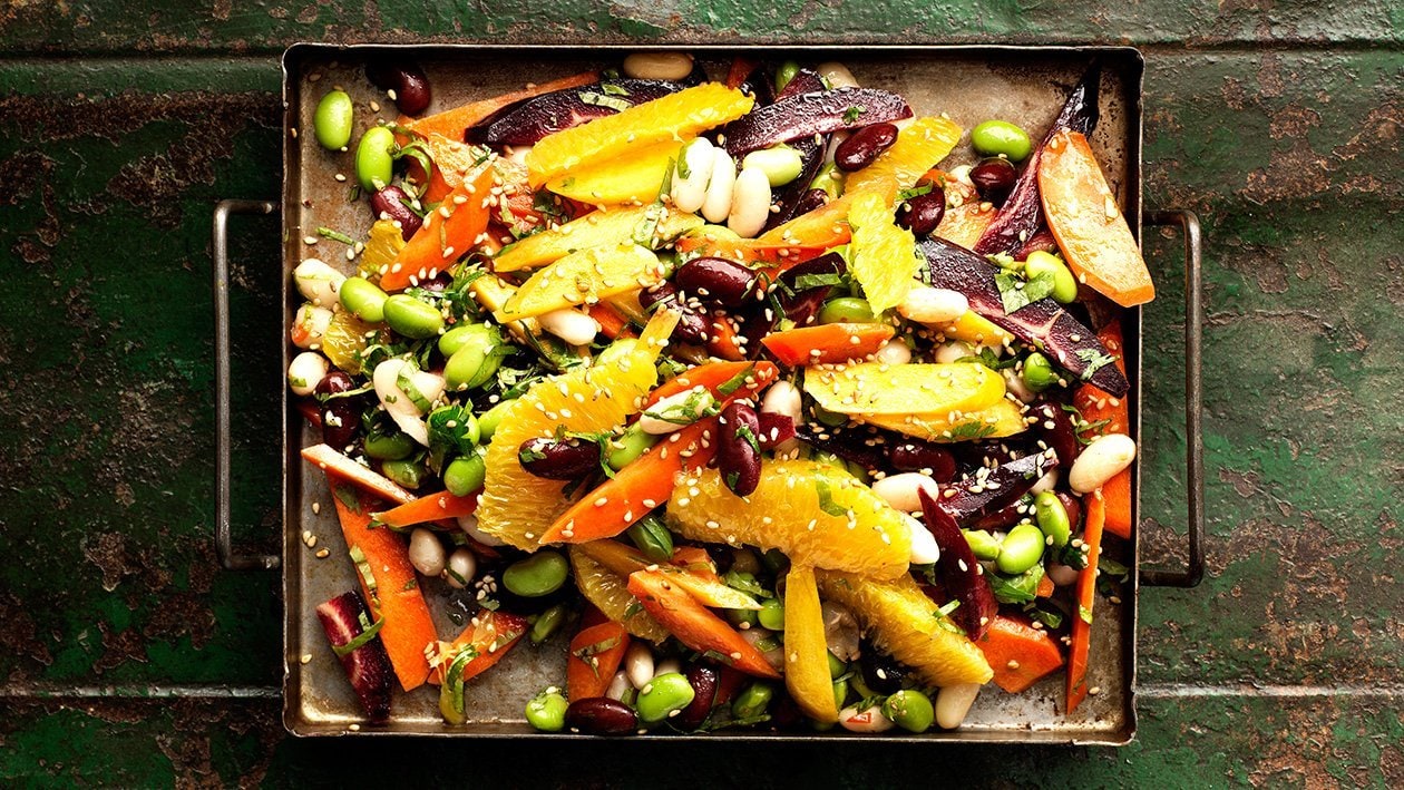 Salada de Feijao - Bønnesalat med gulerødder og koriander – - Opskrift